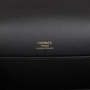 Hermes Geta Black Chevre Gold Hardware