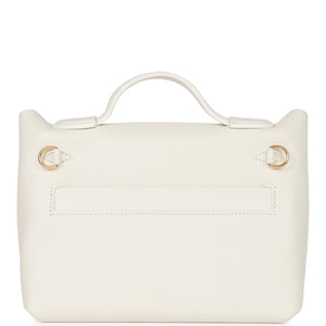 Hermes Mini 24/24 Bag White Evercolor and Swift Gold Hardware