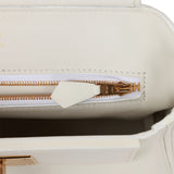 Hermes Mini 24/24 Bag White Evercolor and Swift Gold Hardware