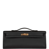 Hermes Kelly Cut Black Swift Gold Hardware