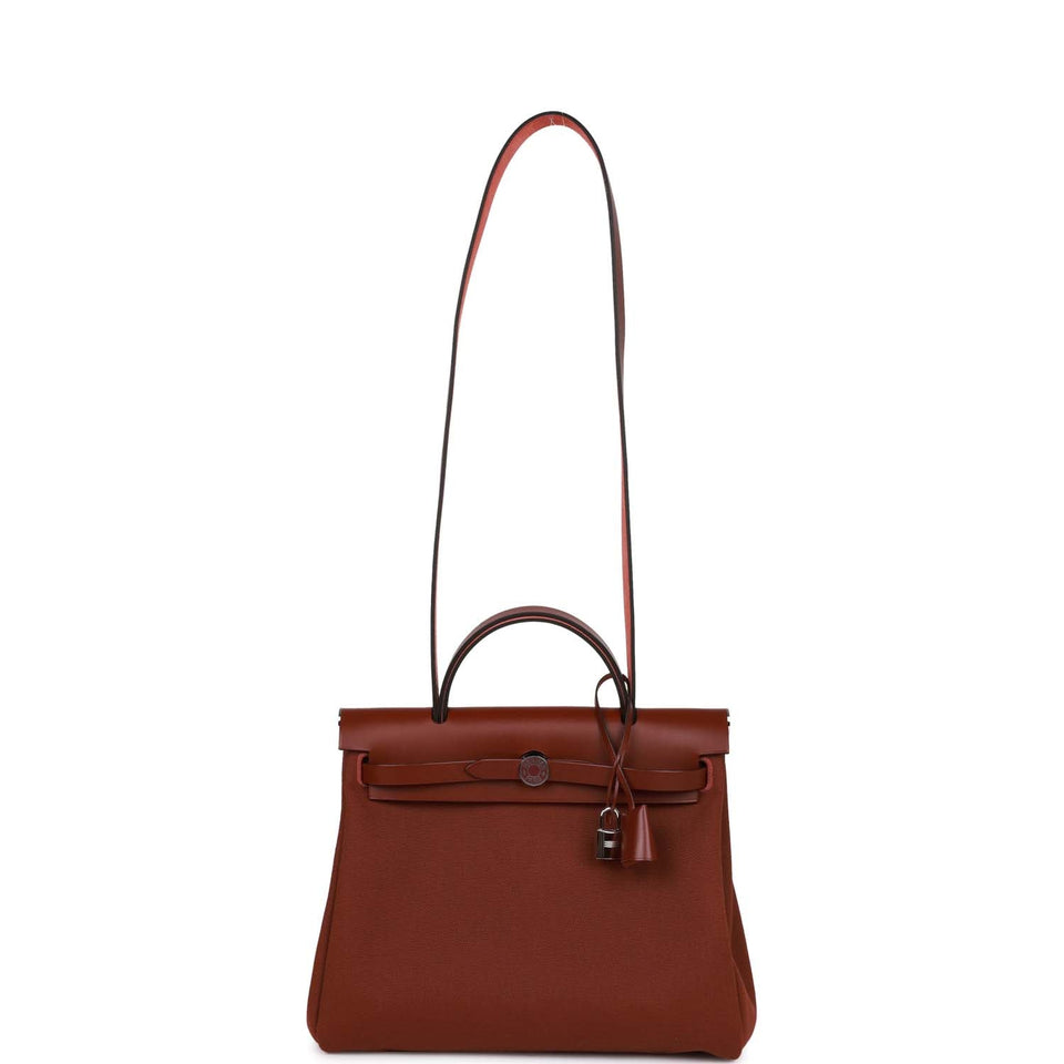 Hermes Herbag Zip PM 31 Rouge H Vache Hunter Palladium Hardware
