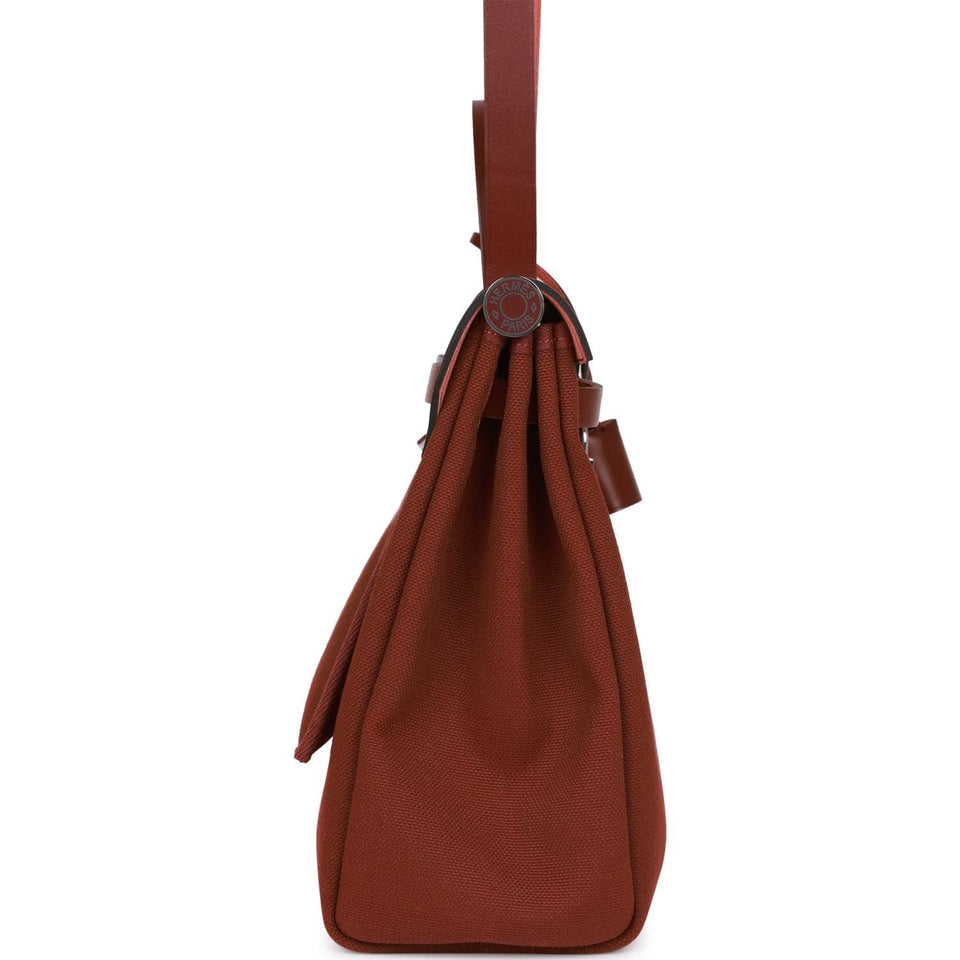 Hermes Herbag Zip PM 31 Rouge H Vache Hunter Palladium Hardware