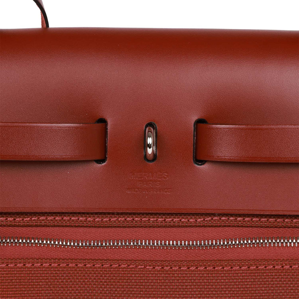 Hermes Herbag Zip PM 31 Rouge H Vache Hunter Palladium Hardware