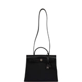 Hermes Herbag Zip PM 31 Black Toile H Berline Hunter Palladium Hardware