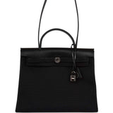 Hermes Herbag Zip PM 31 Black Toile H Berline Hunter Palladium Hardware