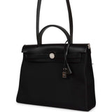 Hermes Herbag Zip PM 31 Black Toile H Berline Hunter Palladium Hardware