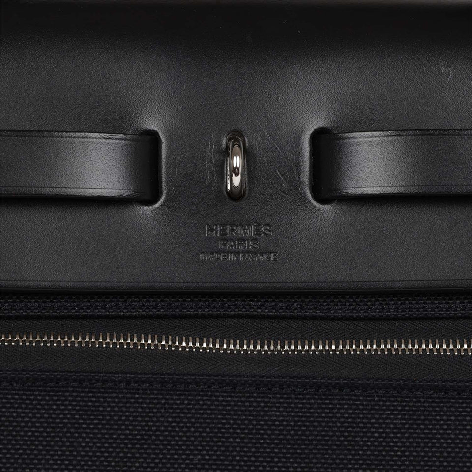 Hermes Herbag Zip PM 31 Black Toile H Berline Hunter Palladium Hardware