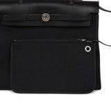 Hermes Herbag Zip PM 31 Black Toile H Berline Hunter Palladium Hardware