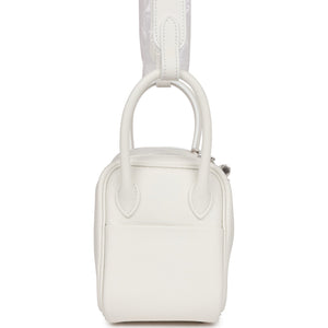 Hermes Mini Lindy White Swift Palladium Hardware