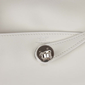 Hermes Mini Lindy White Swift Palladium Hardware