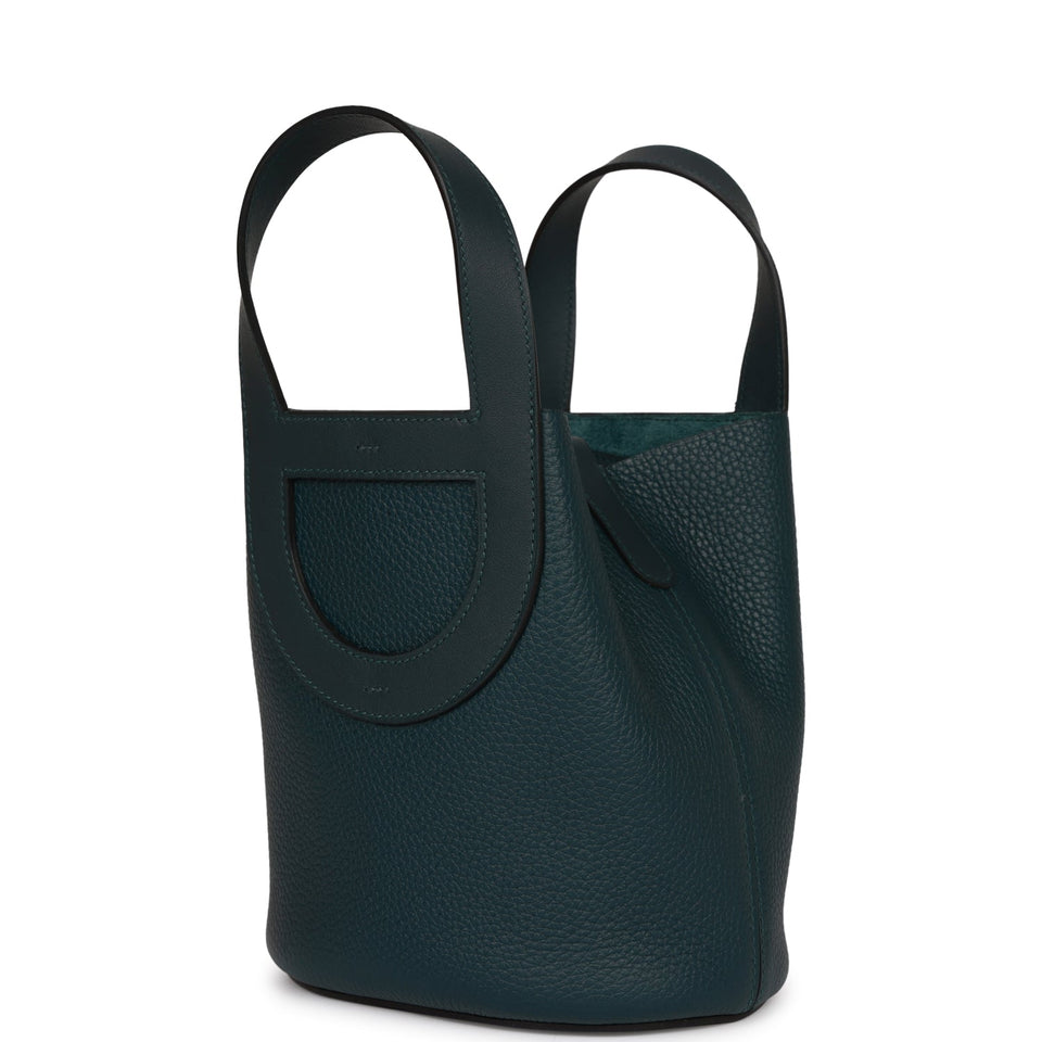 Hermes In-The-Loop 18 Vert Cypress Clemence and Swift Palladium Hardware