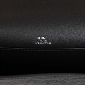 Hermes Geta Bag Black Chevre Palladium Hardware