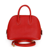 Hermes 1923 Bolide Mini Rouge de Coeur Chevre Gold Hardware