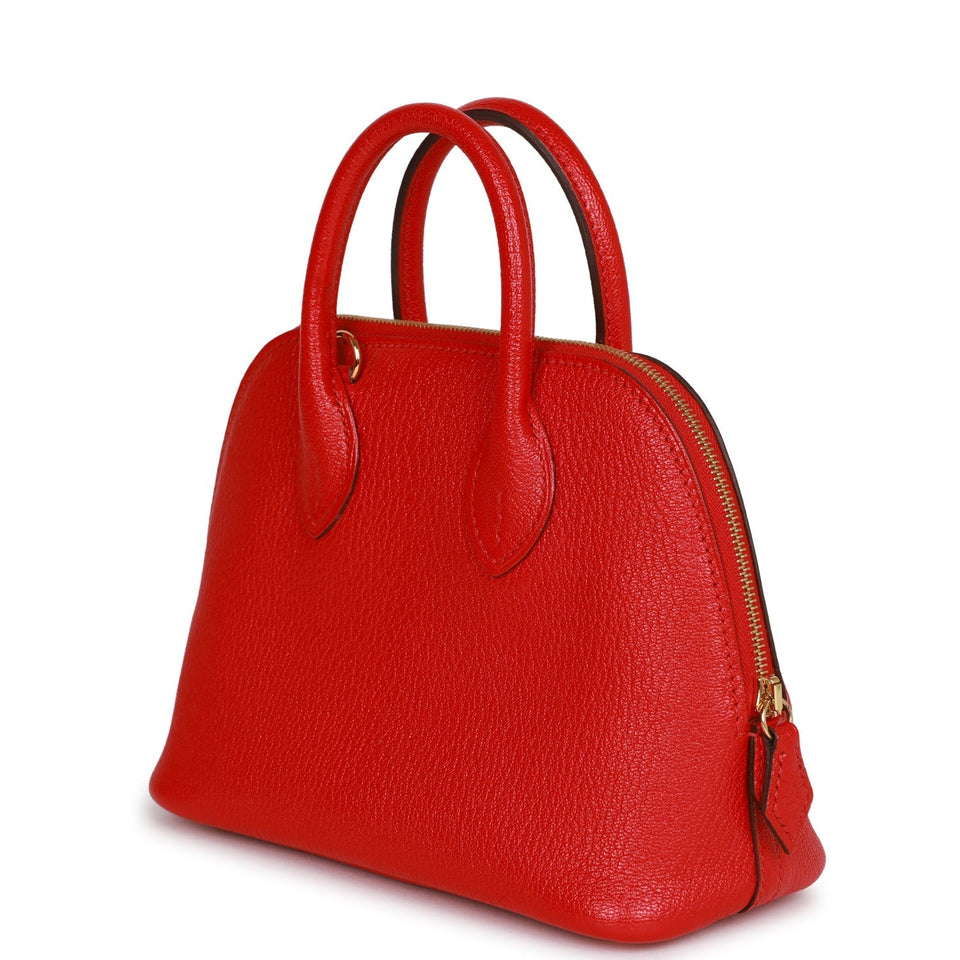Hermes 1923 Bolide Mini Rouge de Coeur Chevre Gold Hardware