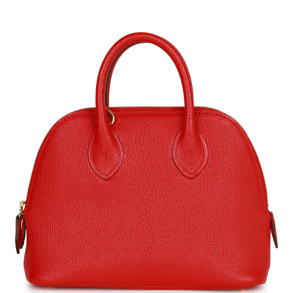 Hermes 1923 Bolide Mini Rouge de Coeur Chevre Gold Hardware