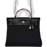 Hermes Herbag Zip PM 31 Black Toile H Berline Hunter Palladium Hardware