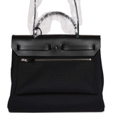 Hermes Herbag Zip PM 31 Black Toile H Berline Hunter Palladium Hardware
