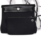 Hermes Herbag Zip PM 31 Black Toile H Berline Hunter Palladium Hardware