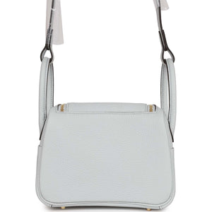 Hermes Mini Lindy Bleu Pale Clemence Gold Hardware