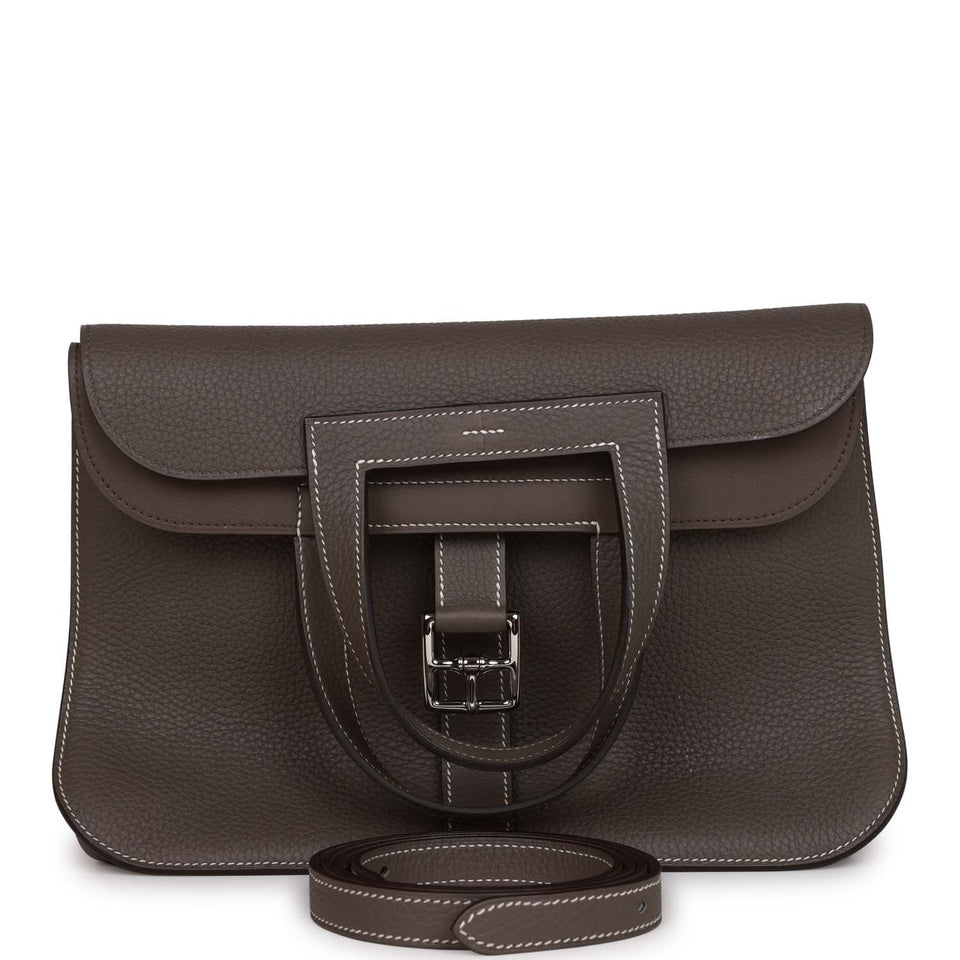 Hermes Halzan 31 Etain Clemence Palladium Hardware