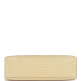 Hermes Kelly Pochette Vanille Matte Alligator Palladium Hardware