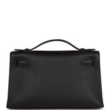 Hermes Kelly Pochette Black Swift Palladium Hardware