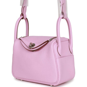 Hermes Mini Lindy Mauve Sylvestre Clemence Palladium Hardware