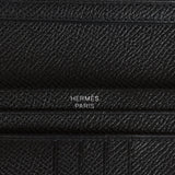 Hermes Bearn Compact Wallet Black Epsom Palladium Hardware