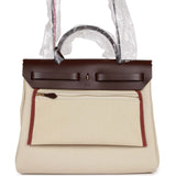 Hermes Herbag Zip PM 31 Beton Toile H Berline Rouge Sellier Hunter Gold Hardware