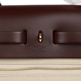 Hermes Herbag Zip PM 31 Beton Toile H Berline Rouge Sellier Hunter Gold Hardware