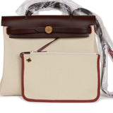 Hermes Herbag Zip PM 31 Beton Toile H Berline Rouge Sellier Hunter Gold Hardware