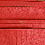 Hermes Bearn Compact Wallet Rouge de Coeur Epsom Gold Hardware