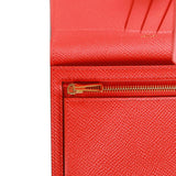 Hermes Bearn Compact Wallet Rouge de Coeur Epsom Gold Hardware