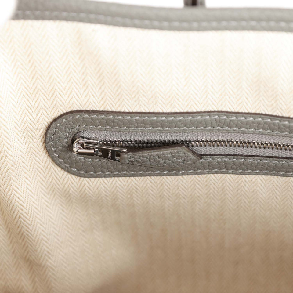 Hermes Garden Party 30 Gris Meyer Negonda Palladium Hardware