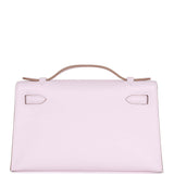 Hermes Kelly Pochette Mauve Pale Swift Palladium Hardware