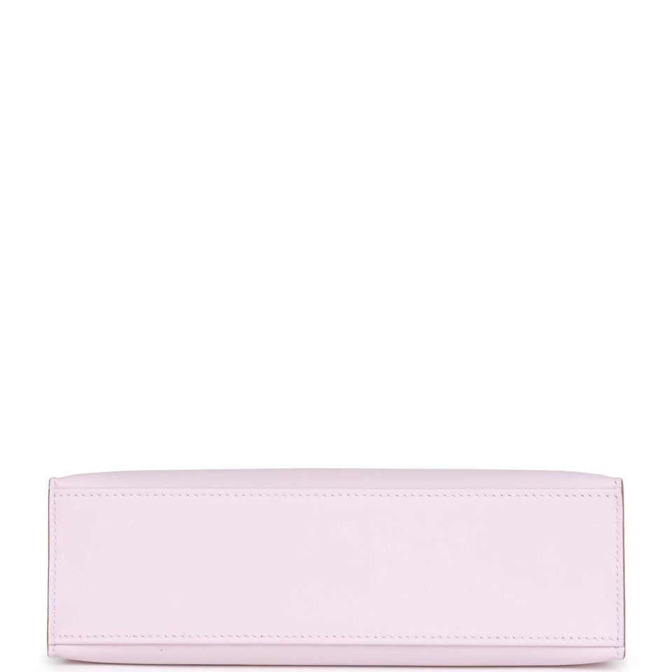 Hermes Kelly Pochette Mauve Pale Swift Palladium Hardware
