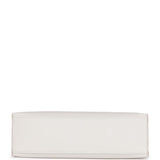 Hermes Kelly Pochette Gris Pale Swift Palladium Hardware