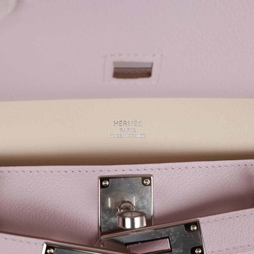 Hermes Jypsiere Mini Mauve Pale Verso Evercolor Palladium Hardware