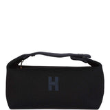 Hermes Bride-A-Brac Small Black H Militaire Canvas Palladium Hardware
