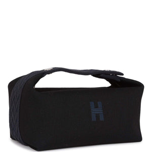 Hermes Bride-A-Brac Small Black H Militaire Canvas Palladium Hardware