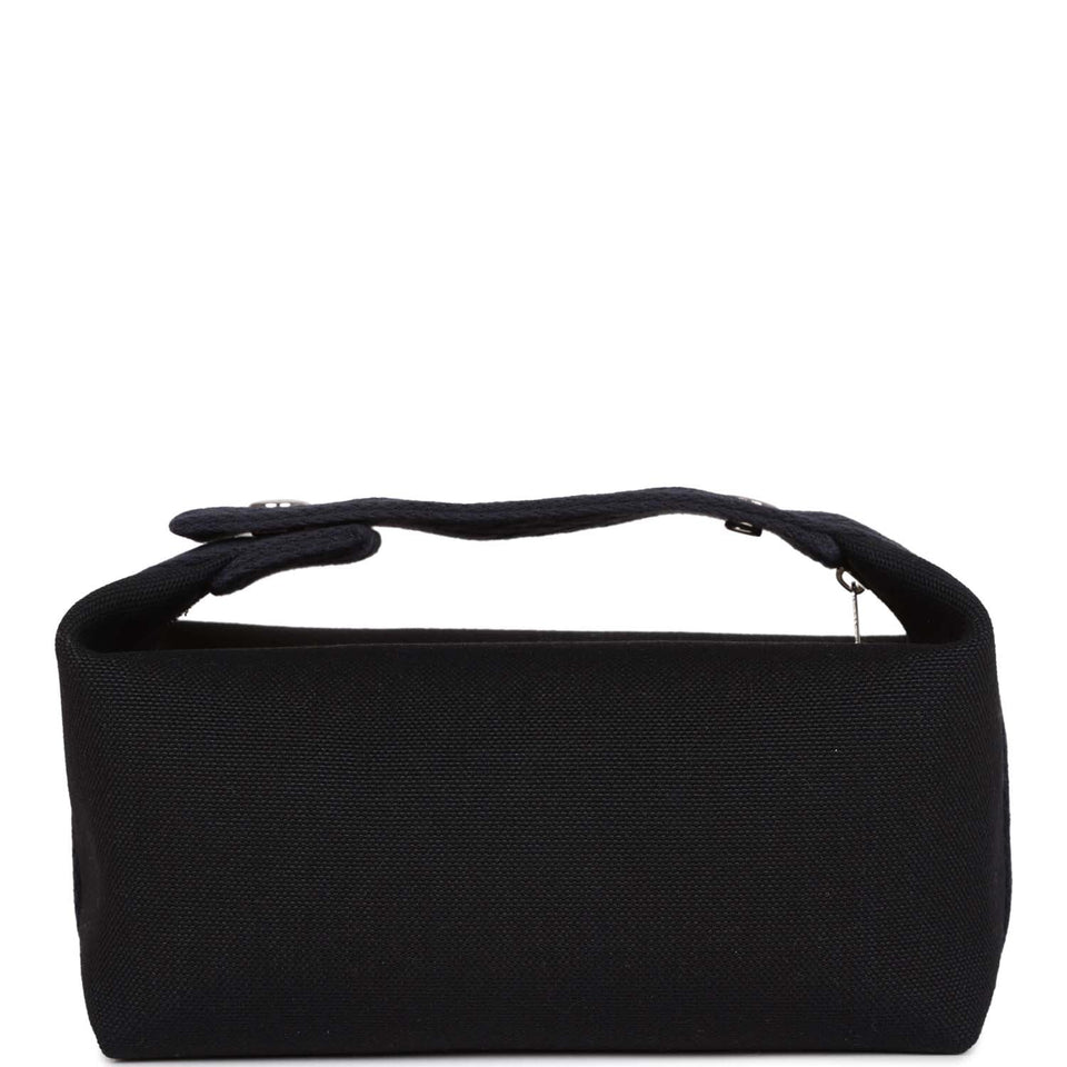 Hermes Bride-A-Brac Small Black H Militaire Canvas Palladium Hardware