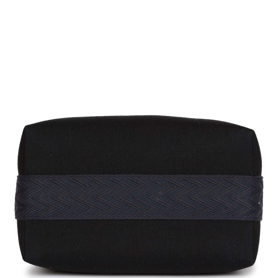 Hermes Bride-A-Brac Small Black H Militaire Canvas Palladium Hardware