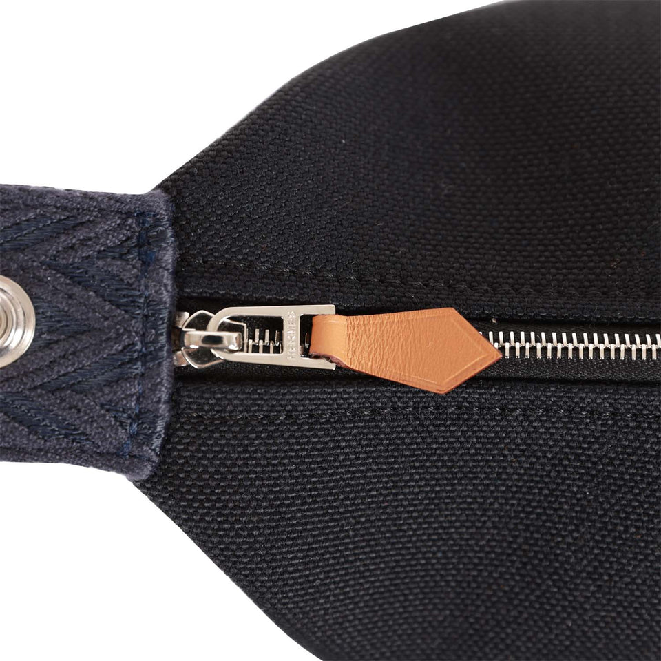 Hermes Bride-A-Brac Small Black H Militaire Canvas Palladium Hardware