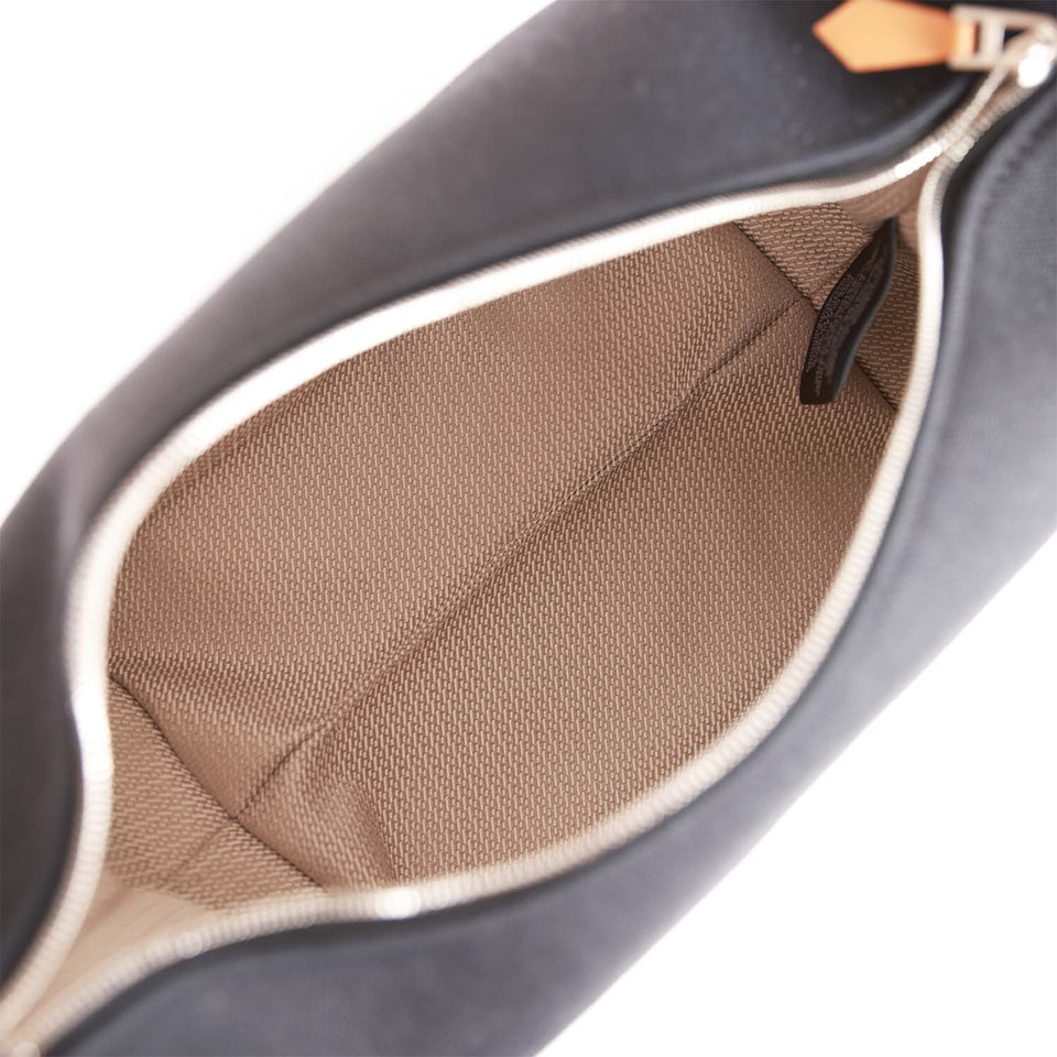 Hermes Bride-A-Brac Small Black H Militaire Canvas Palladium Hardware