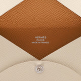 Hermes Calvi Card Holder Nata Verso Epsom Palladium Hardware