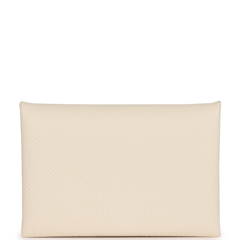 Hermes Calvi Card Holder Nata Epsom Palladium Hardware
