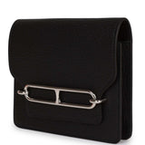 Hermes Roulis Slim Wallet Black Chevre Mysore Palladium Hardware