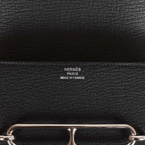 Hermes Roulis Slim Wallet Black Chevre Mysore Palladium Hardware