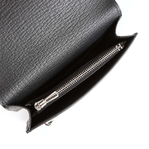 Hermes Roulis Slim Wallet Black Chevre Mysore Palladium Hardware