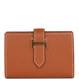Hermes Bearn Mini Wallet Gold Epsom Gold Hardware